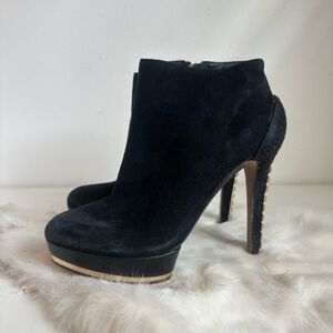 Vince Camuto Black Suede Heeled Boots
